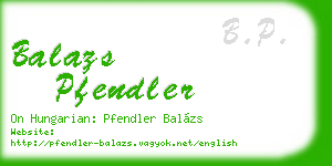 balazs pfendler business card